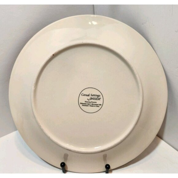 Oneida Casual Settings  Morning Rooster 10" Dinner Plates Set Of 5 Brushed Tan - Picture 4 of 9